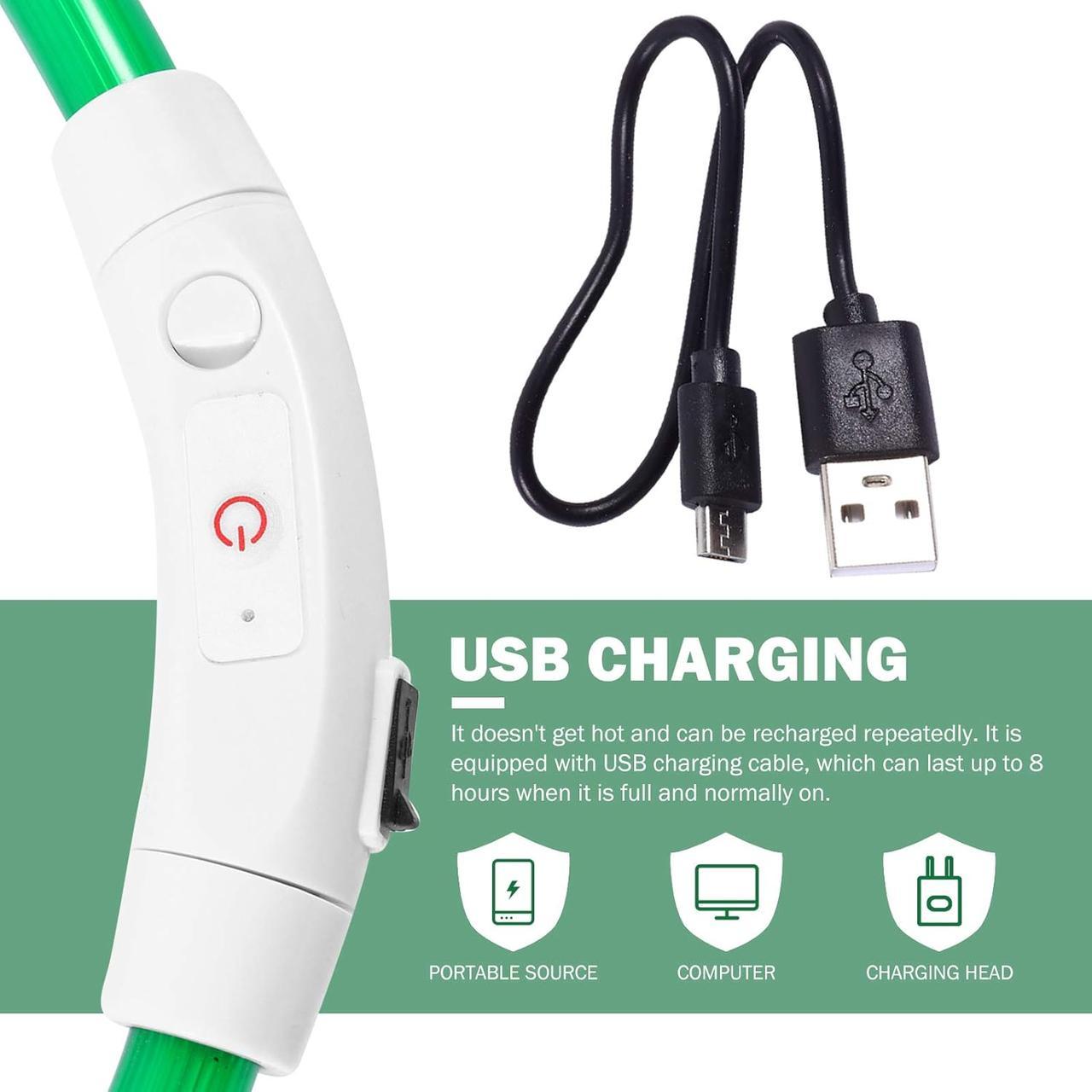 Світлодіодний нашийник для собак, USB-ошийник із підсвіткою, водонепроникний нашийник - Зображення 4