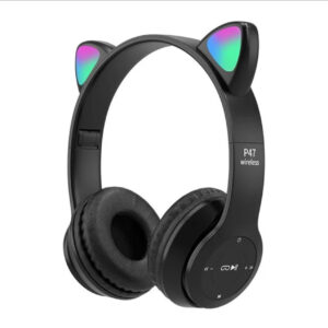 Бездротові навушники P47 Bluetooth 5.0, світлодіодне підсвічування, навушники з вушками Cat Gamer з шумопоглинанням premium стандарт