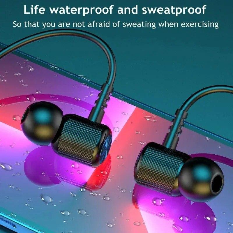Бездротові навушники Bluetooth 5.0 з шийним ободом, силіконові навушники Hifi 9D, стереогарнітура для спорту - Зображення 3