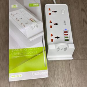 Мережевий фільтр DT BKL-20 3x220V+4xUSB WIREESS POWER 10W Білий з бездротовим заряджанням надійний