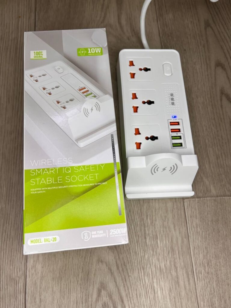 Мережевий фільтр DT BKL-20 3x220V+4xUSB WIREESS POWER 10W Білий з бездротовим заряджанням надійний