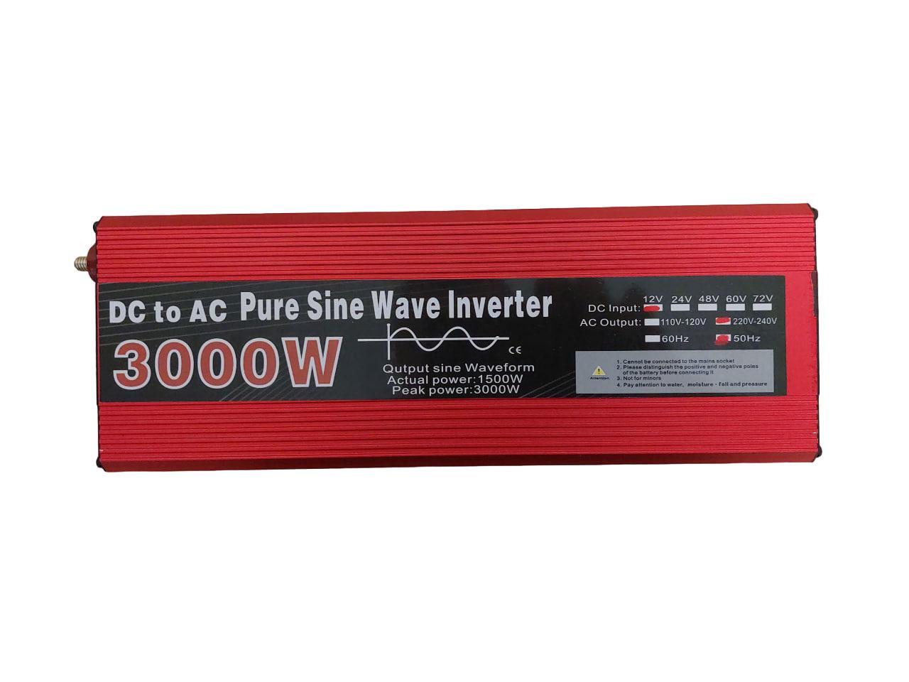 Інвертор з 12V на 220 V 3000 W чистий синус перетворювач Pure Sine Wave Inverter