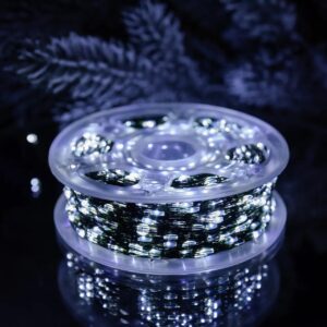 Гірлянда роса на пульті 100 метрів на 1000 led світлодіодів крапля зелений провід біле світло довговічний